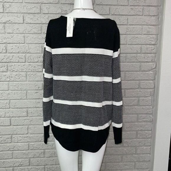 Westbound Black White Fine Knit Sweater Size P XL - Picture 4 of 7